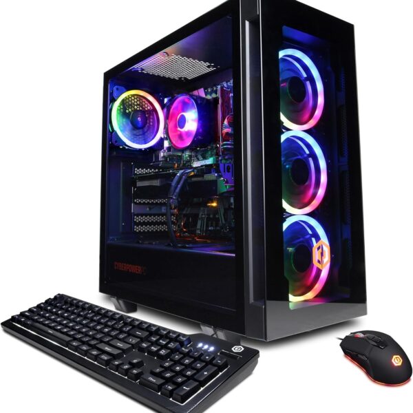 CYBERPOWERPC Gamer Master Gaming PC, AMD Ryzen 5 7600 3.8GHz, GeForce RTX 4060 8GB, 16GB DDR5, 500GB NVMe SSD, Wi-Fi Ready & Windows 11 Home (GMA2700A)