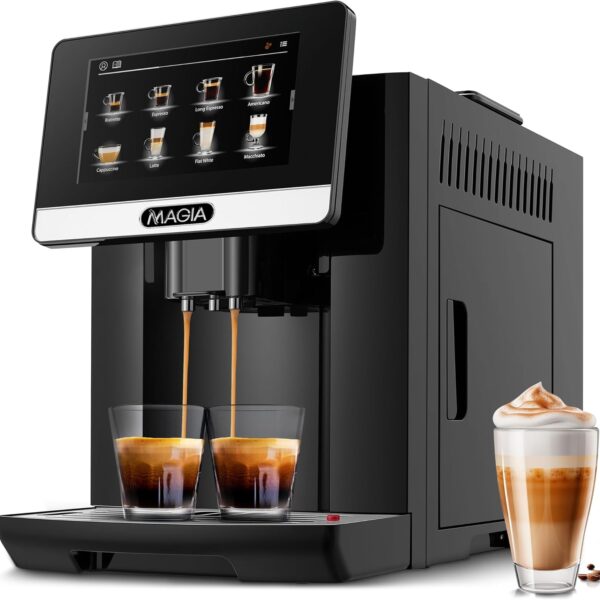 Zulay Magia Fully Automatic Espresso Machine With Grinder - 19 Customizable Coffee Options - Auto-Cleaning For Easy Maintenance - Milk-Foam System For Latte, Cappuccino, Macchiato - New Silver Visit the Zulay Kitchen Store