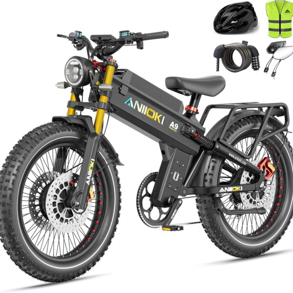 A9 Pro Max Dual Motor Ebike,Electric Bike with 60V 70/80ah Battery,45+ Mph Top Speed, 26 * 4.8" Fat Tire Dirt Bike, 200 Miles Commuting Bike，2025 Upgraded