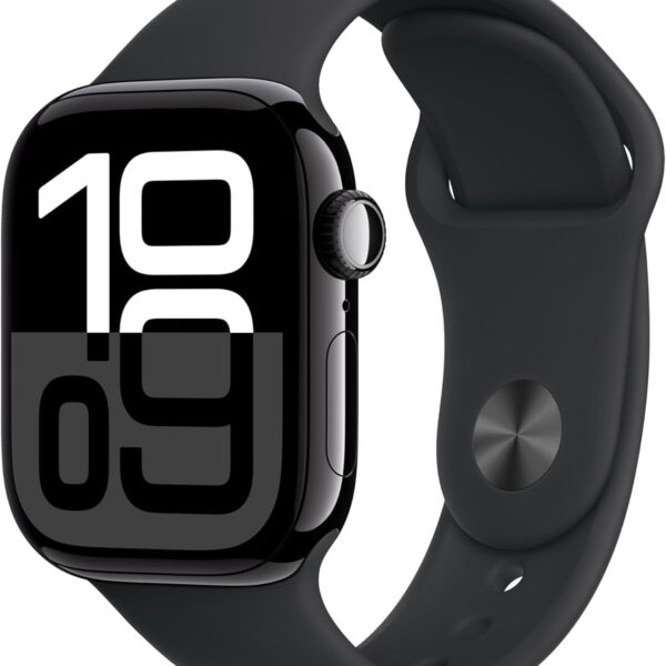 Apple Watch Series 10 [GPS + Cellular, 46mm] - Jet Black Aluminum Case with Black Sport Band, S/M (Renewed) Visit the Amazon Renewed Store